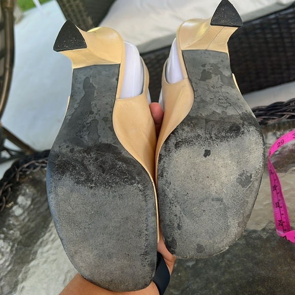 Thierry Rabotin Nude Leather Slingback Sandals 38.5 | Bow Detail Made in Italy - Picture 4 of 10